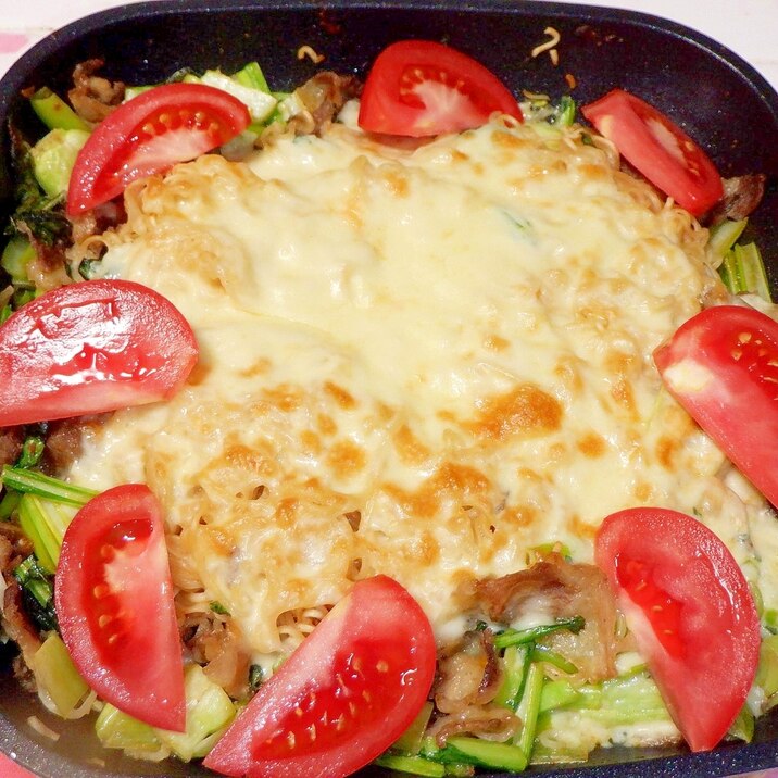 バリ旨!うまかっちゃんでスタミナチーズ焼きラーメン